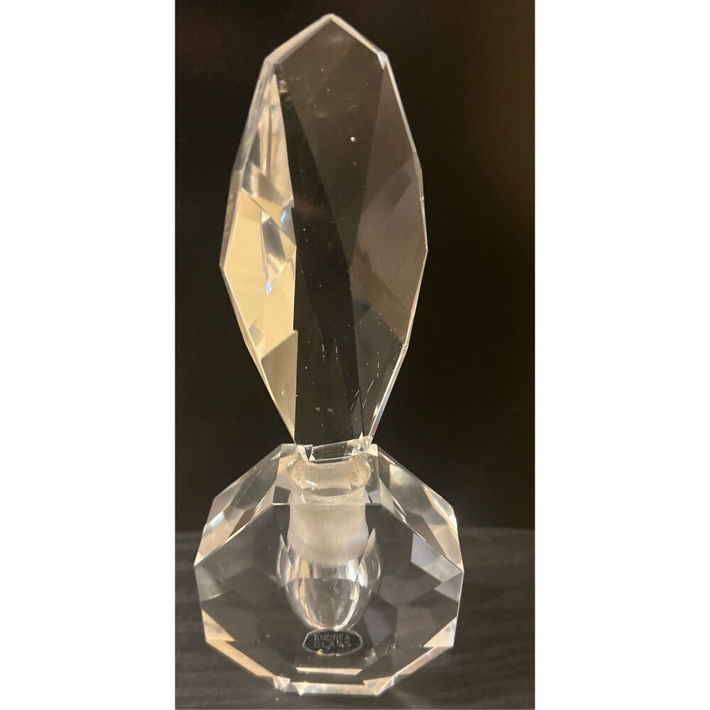 Andrea Glass Heavy Cut Vintage Perfume Bottle